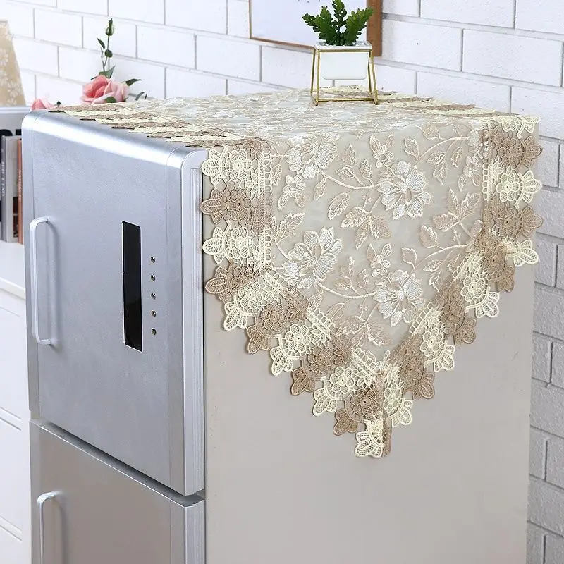 50x140cm nėriniai siuvinėjimo virtuvės puošmena, apsauga nuo dulkių dangtelis tv spintelė staltiesė Vieną atidarymo šaldytuvas, skalbimo mašina - 0