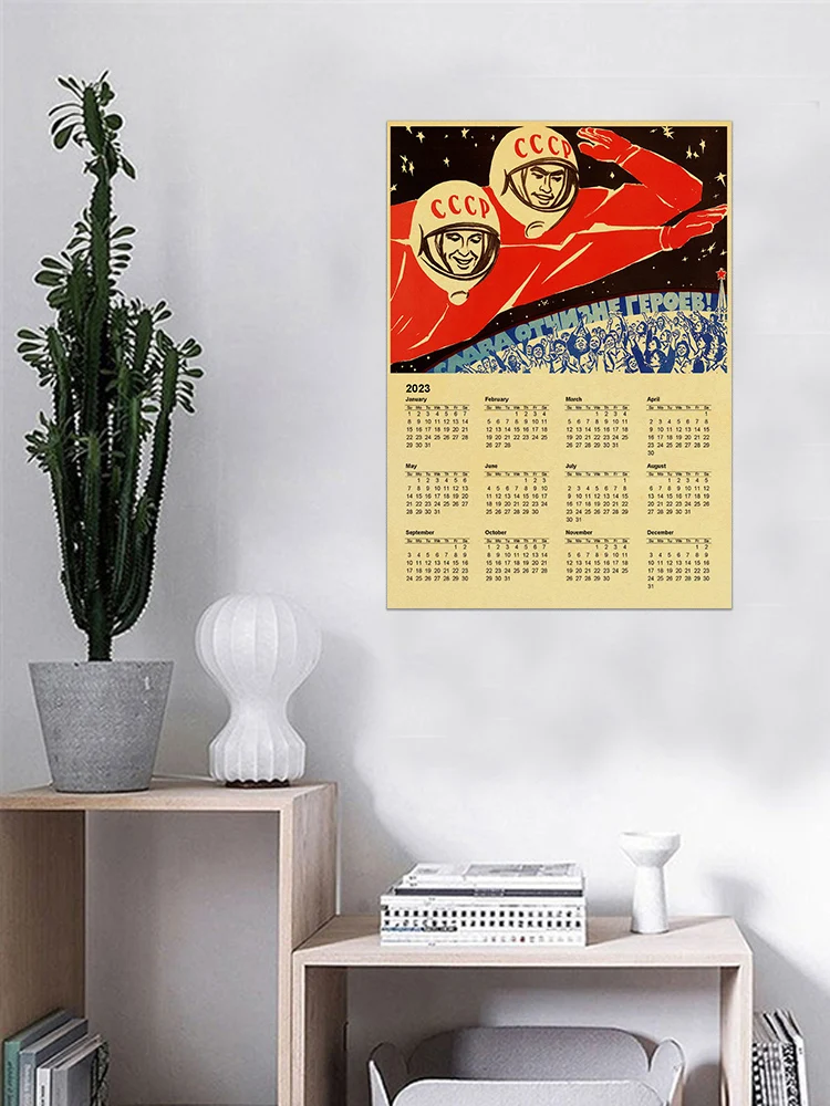 2023 Naujųjų Metų Kalendorių, Plakatų CCCP Sovietų Stalinas Ww2 Retro Kraft Meno Namų Dekoro Kambaryje, Baras, Kavinė Studijų Dovana Nuotrauką Siena Lipdukas - 3