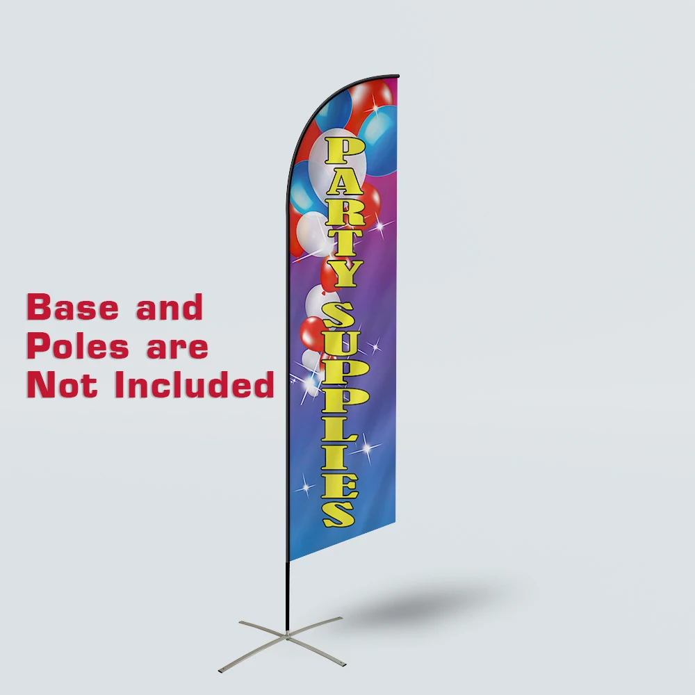 Individualizuotos Dizainas Poliesterinio Trikotažo Plunksnų Vėliavos Šalies Prekių Reklamos Swooper Reklama Be Lenkų Ir Bazės - 1