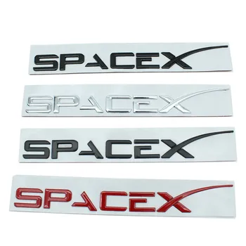 3D Metalo Automobilių Kamieno Lipdukas Emblema Optikos SpaceX Laišką Tesla Model 3 S X Y Roadster Automobilio Sparnas Šonų Lipdukai Priedai