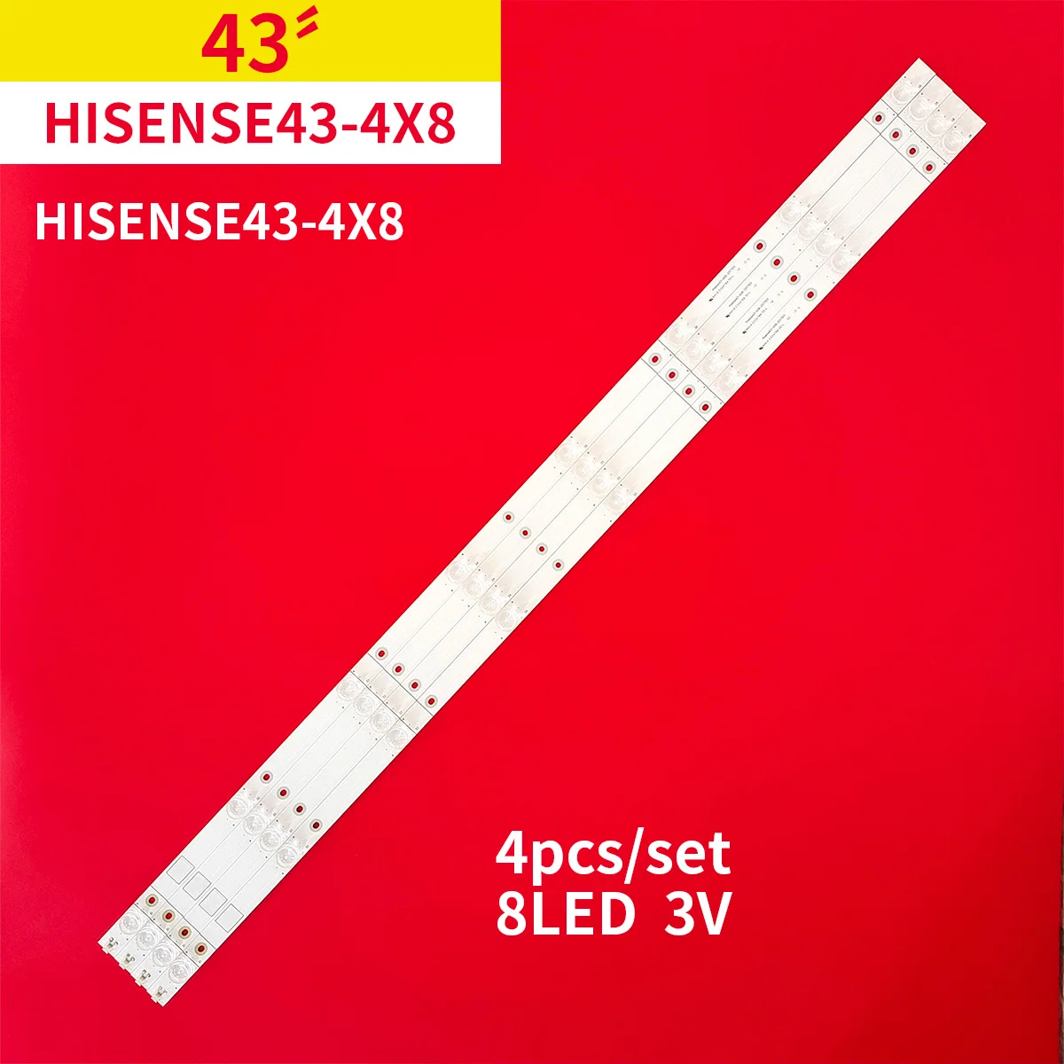 4Pcs/1Set LED Apšvietimo Juostelės 8 Lempos Hisense 43 TV Hisense43-4x8 3V - 0