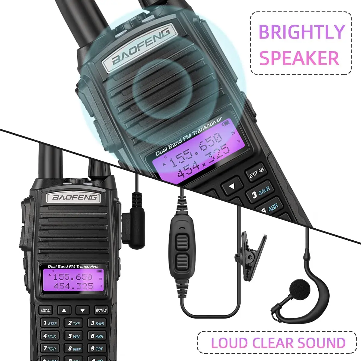 Baofeng UV 82 3800 Nekilnojamojo 5W 8W walkie talkie kumpis radijo comunicador Dual TR ilgo nuotolio Dviejų krypčių Nešiojamą FM radijo Mėgėjų stočių - 3