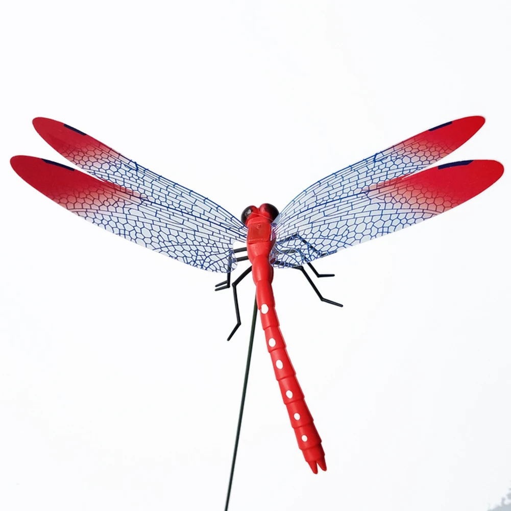10vnt Dirbtinis Dragonfly Drugelių Sodas Apdailos Lauko 3D Modeliavimas Dragonfly Statymų Kieme Augalų, Vejos Dekoro Stick - 2