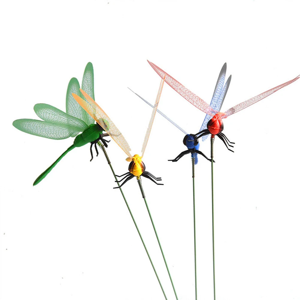 10vnt Dirbtinis Dragonfly Drugelių Sodas Apdailos Lauko 3D Modeliavimas Dragonfly Statymų Kieme Augalų, Vejos Dekoro Stick - 3