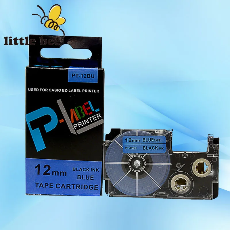 Nemokamas pristatymas 1Pcs Aukštos kokybės suderinama etikečių spausdintuvas juosta 12mm black on blue XR-12BU1 suderinama EZ-etikečių spausdintuvas - 0