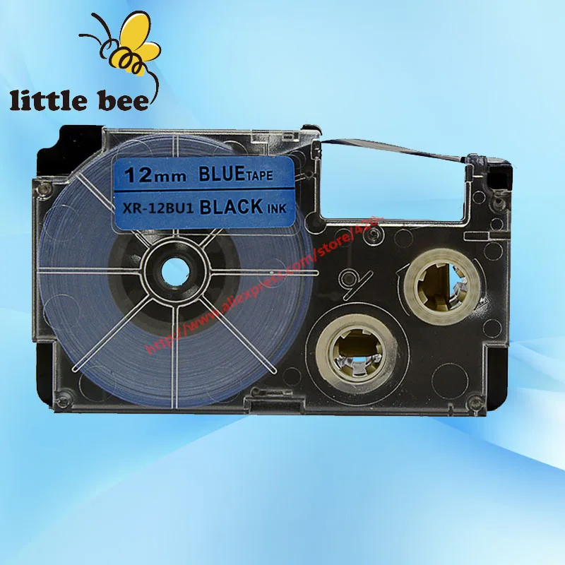 Nemokamas pristatymas 1Pcs Aukštos kokybės suderinama etikečių spausdintuvas juosta 12mm black on blue XR-12BU1 suderinama EZ-etikečių spausdintuvas - 2