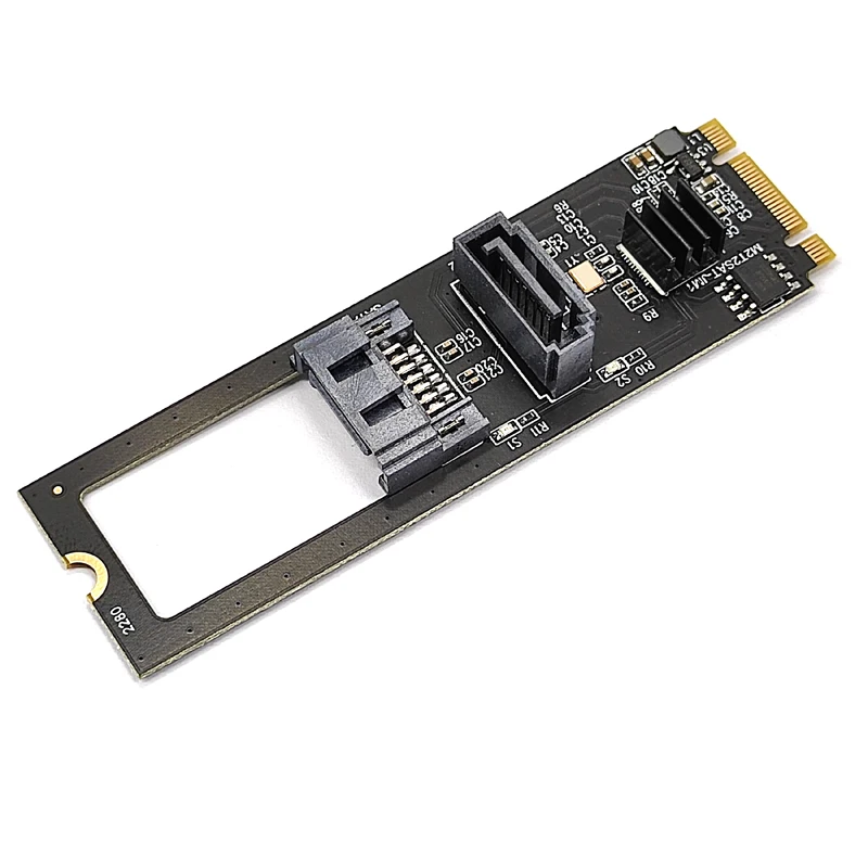 NVME Dual SATA Riser Card M. 2 NVME Į SATA3.0 6G Valdytojas M. 2 Raktas-M PCIE NVME į SATA Kietąjį Diską Keitiklį JMB582 Lustas - 2