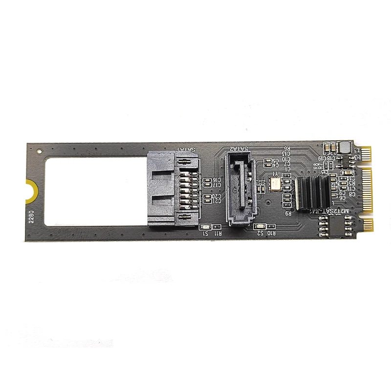 NVME Dual SATA Riser Card M. 2 NVME Į SATA3.0 6G Valdytojas M. 2 Raktas-M PCIE NVME į SATA Kietąjį Diską Keitiklį JMB582 Lustas - 5