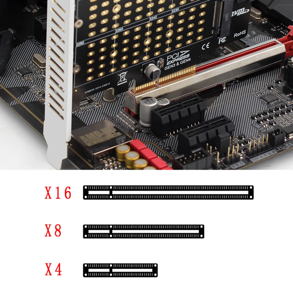 Nešiojamų Dual-Bay Mini Jungiamojo Plėtros Kortelę 32Gbps SSD Į PCIE SATA Adapteris PCI Išplėtimo Kortelę M. 2 NVMe NGFF - 2