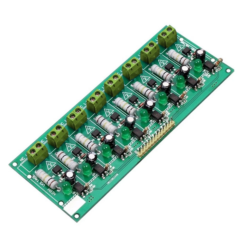 8 Kanalo 220V AC Optocoupler Modulis MCU TTL PLC 