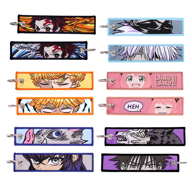 Išsiuvinėti Klavišus Žymeklį Keychains Cool Anime ir Animacinių filmų Personažas paketų prižiūrėtojų raktinę Priedai Pakabukas Automobilių Papuošalai Komiksų Gerbėjas Dovana Key Chain - 0