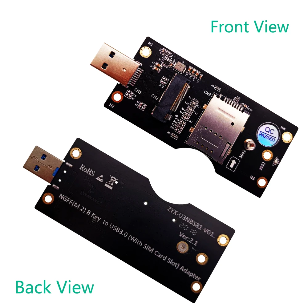 NGFF(M. 2) Mygtukas B kortelė, USB 3.0 Adapteris su SIM 8pin kortelės Lizdas 3G/4G/5G Modulio laikiklis SIM 8pin kortelės jungtis - 0