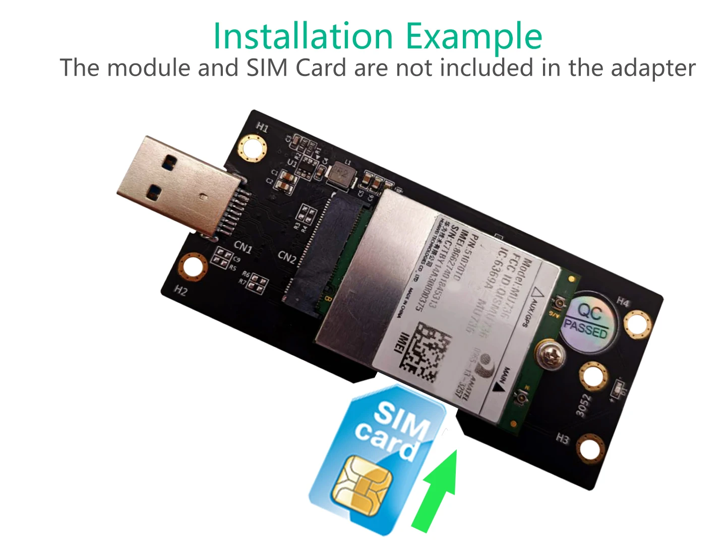 NGFF(M. 2) Mygtukas B kortelė, USB 3.0 Adapteris su SIM 8pin kortelės Lizdas 3G/4G/5G Modulio laikiklis SIM 8pin kortelės jungtis - 2