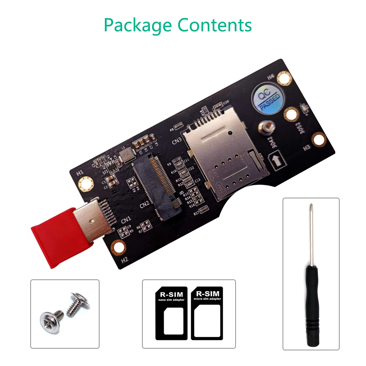 NGFF(M. 2) Mygtukas B kortelė, USB 3.0 Adapteris su SIM 8pin kortelės Lizdas 3G/4G/5G Modulio laikiklis SIM 8pin kortelės jungtis - 5