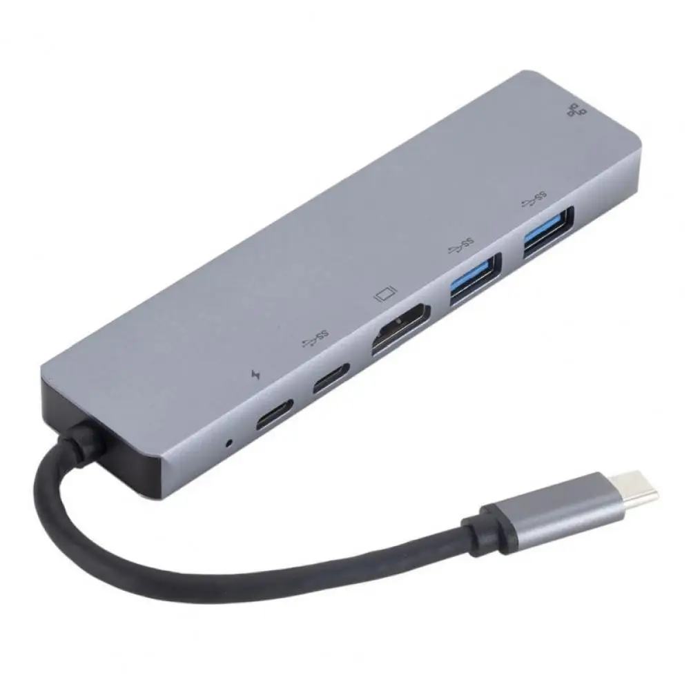 6-in-1 USB Hub Tipas-C-HDMI-suderinama PD Įkrovimas USB 3.0 Hub Doko Adapteris USB-Hub Expander Adapteris - 0