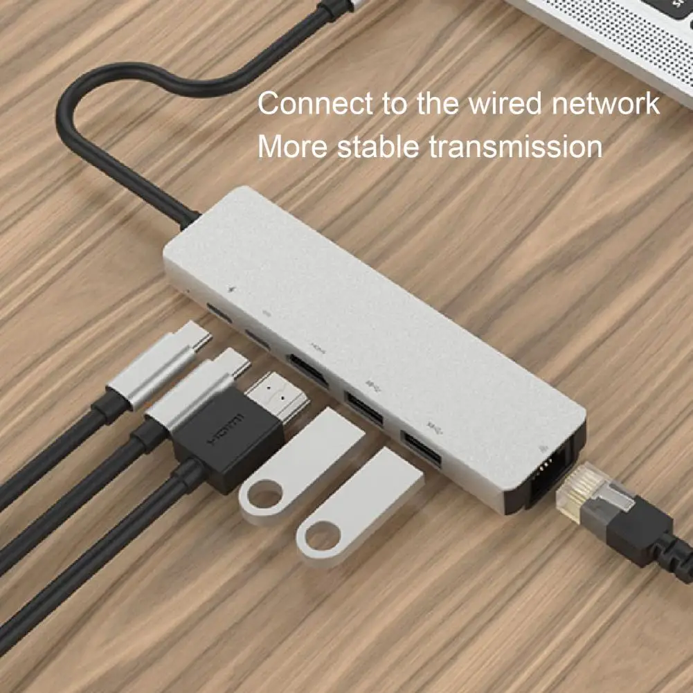 6-in-1 USB Hub Tipas-C-HDMI-suderinama PD Įkrovimas USB 3.0 Hub Doko Adapteris USB-Hub Expander Adapteris - 1