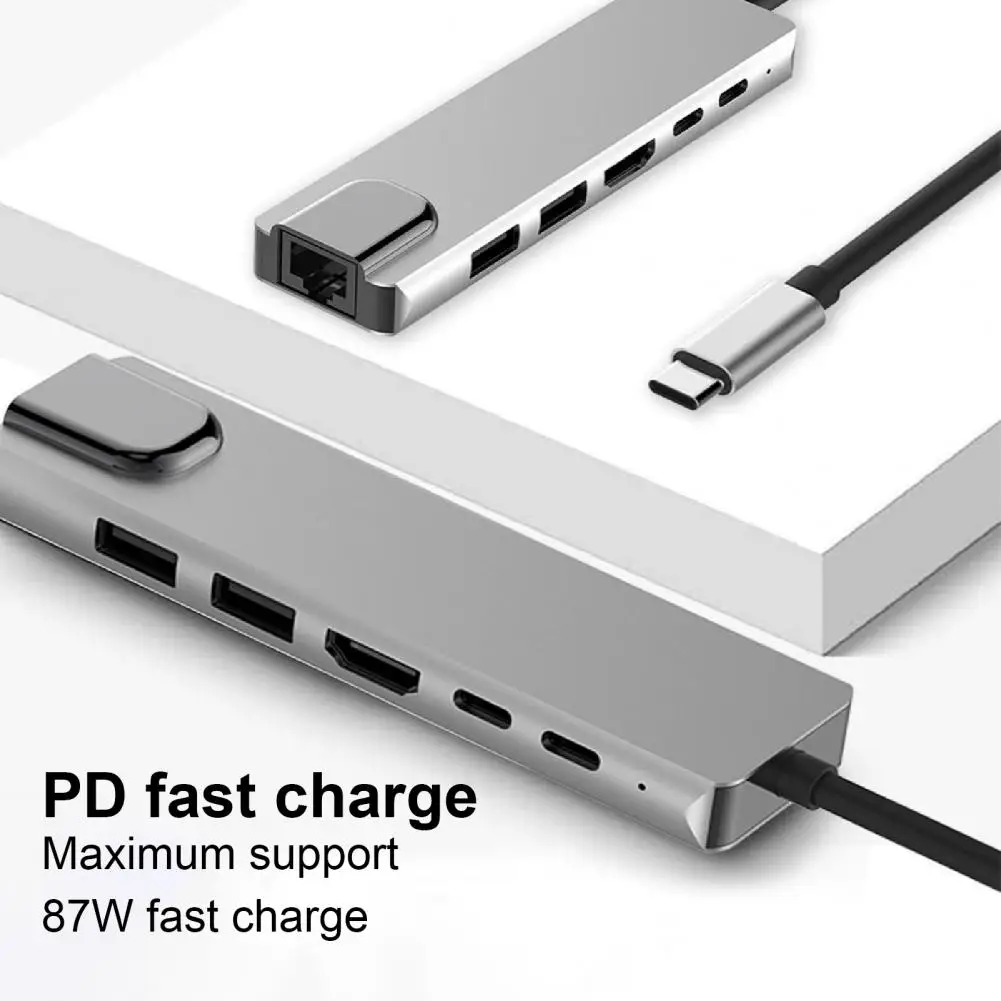 6-in-1 USB Hub Tipas-C-HDMI-suderinama PD Įkrovimas USB 3.0 Hub Doko Adapteris USB-Hub Expander Adapteris - 3