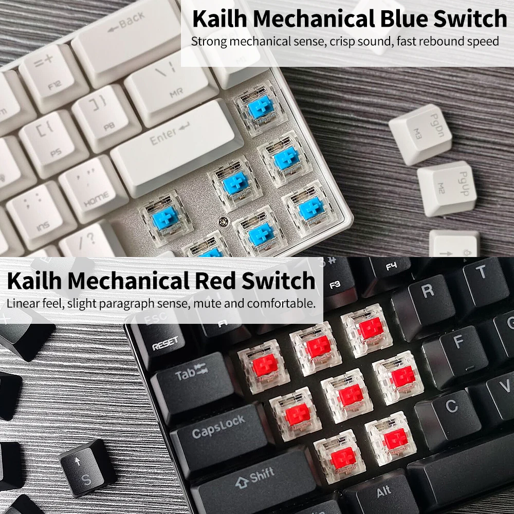 Motospeed CK67 Laidinio Mechaninė Klaviatūra RGB Šviesos Efektas ABS Keycap Kailh Raudona Jungikliai Nuimamas Duomenų Kabelis 67 Klaviatūra - 5