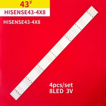 4Pcs/1Set LED Apšvietimo Juostelės 8 Lempos Hisense 43 TV Hisense43-4x8 3V