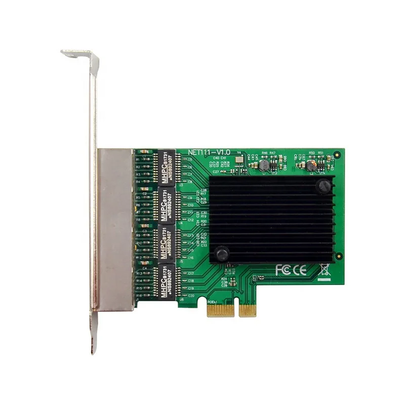 RJ-45 4-Port Ethernet Server Adapter Gigabit ethernet Tinklo plokštė PCI-E X1 Sąsaja - 2