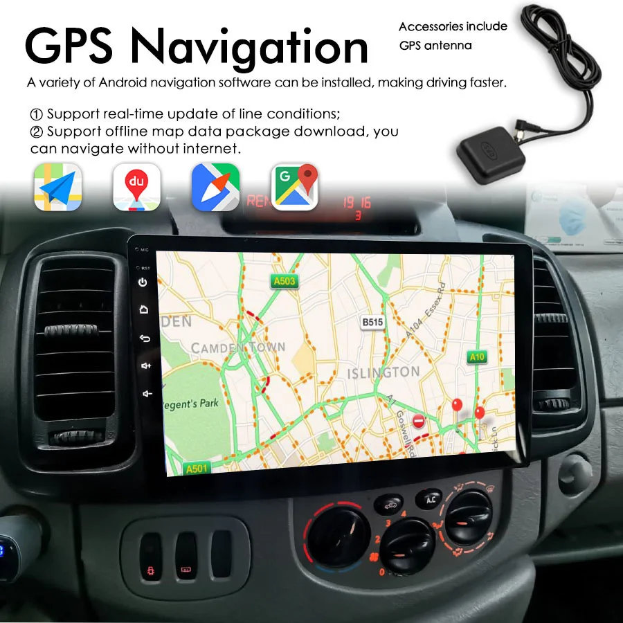 128 GB ROM Android 13 Radijo Renault Trafic 2003 M. 2009 M. Opel Vivaro 2007 GPS, Jutiklinis Ekranas, Stereo Automobilio Multimedijos Vaizdo Grotuvas - 2