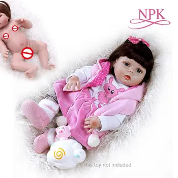 56CM atgimsta vaikiška lėlė baby girl viso kūno minkšto silikono rožinė suknelė saldus bebe lėlės reborn Vonios žaislas Anatomiškai Teisingą