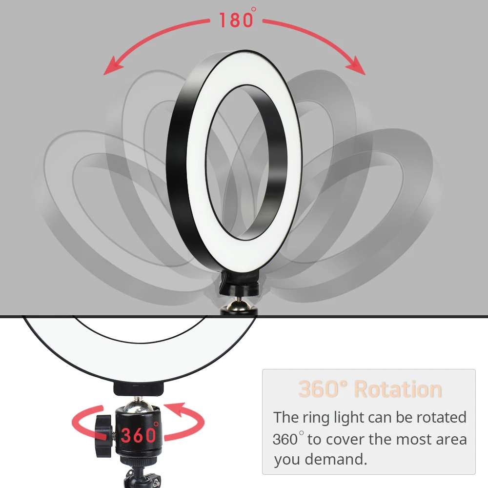 Žiedas Šviesos Lempos Selfie Fotografijos Šviesos diodų (LED) Su Aštuonkojo Trikojis Stovas Bendable Paramos Darbalaukio Žiedas Šviesos Gyventi Priedai - 1