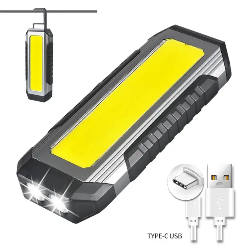 USB Įkrovimo COB Darbą Šviesos LED Žibintuvėlis Galia Banko 18650 Nešiojamų Kempingas Lempa su Magnetu Vandeniui Žibintų 4000mAh - 0