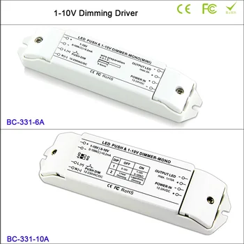 6A*1CH arba 10A*1CH LED Dimmer, liuminescencinių lempų šviesos reguliatorius 0/1-10v LED lempos tamsos vairuotojo tiesioginio dimeris,DC12V-DC24V