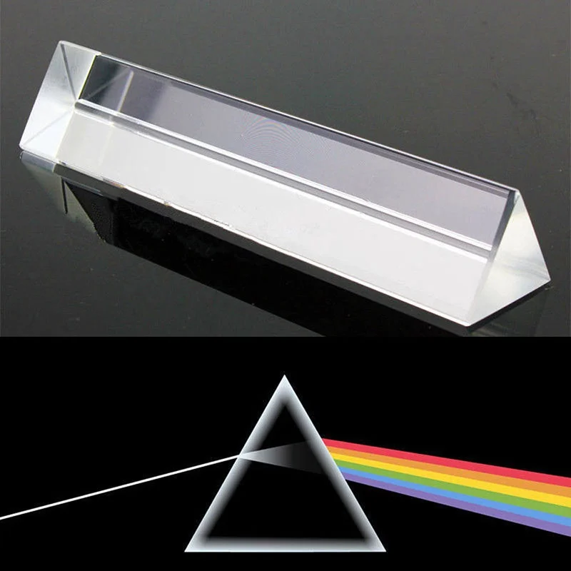 Trikampė Prizmė 80mm Vaivorykštės Kristalų, Stiklo Efektai, Filtras, Mokymo Šviesos Spektro Fizikos Analizės Priemonės - 4