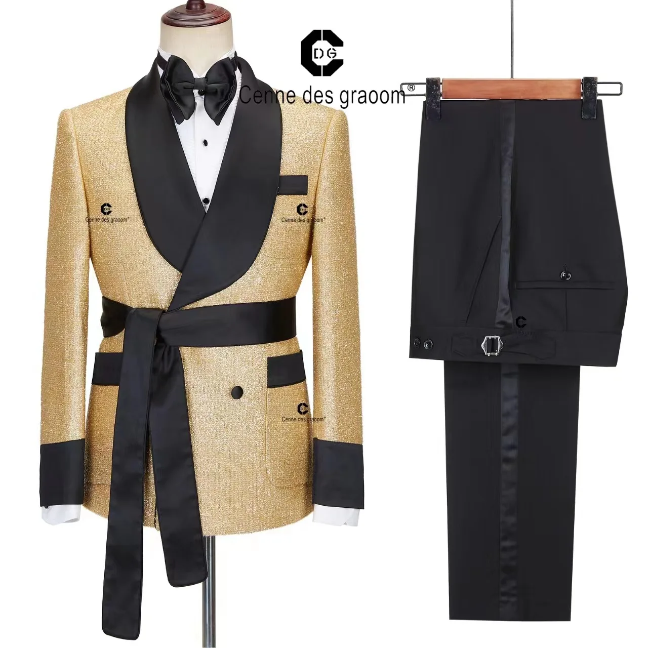 2022 vėliau kaip Vyrai Suit2 dalių kostiumą rudenį cardigan mažas kostiumas diržo Atsitiktinis pokylių priimančiosios kostiumas kostiumas multi-spalvos pasirinktinai - 1