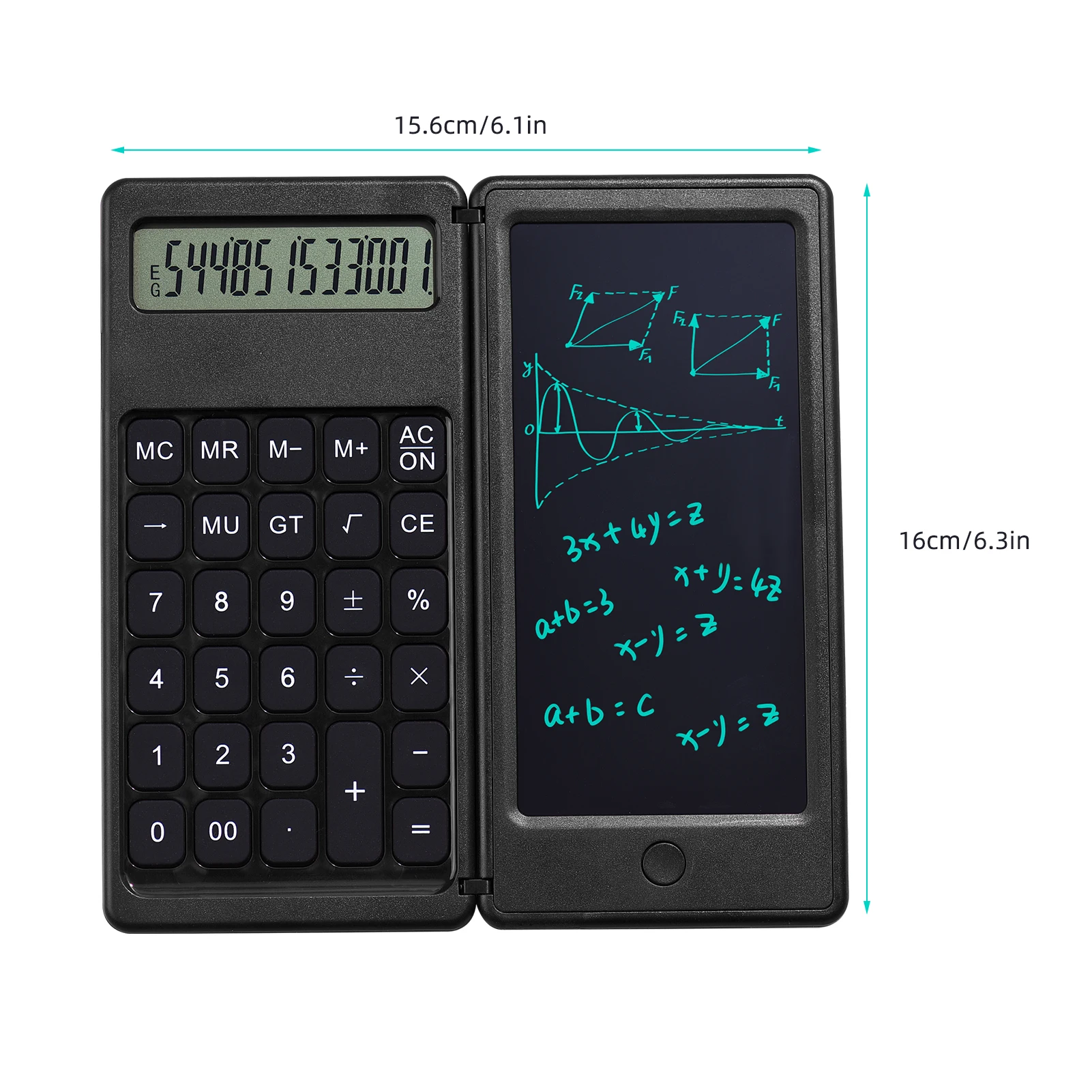 Sulankstomas Skaičiuoklė Ir 6 Colių LCD Raštu Tabletė Skaitmeninio Piešimo Bloknotas 12 Skaitmenų Ekranas pridėti Pieštuką Erase Mokyklos Naudoti - 5