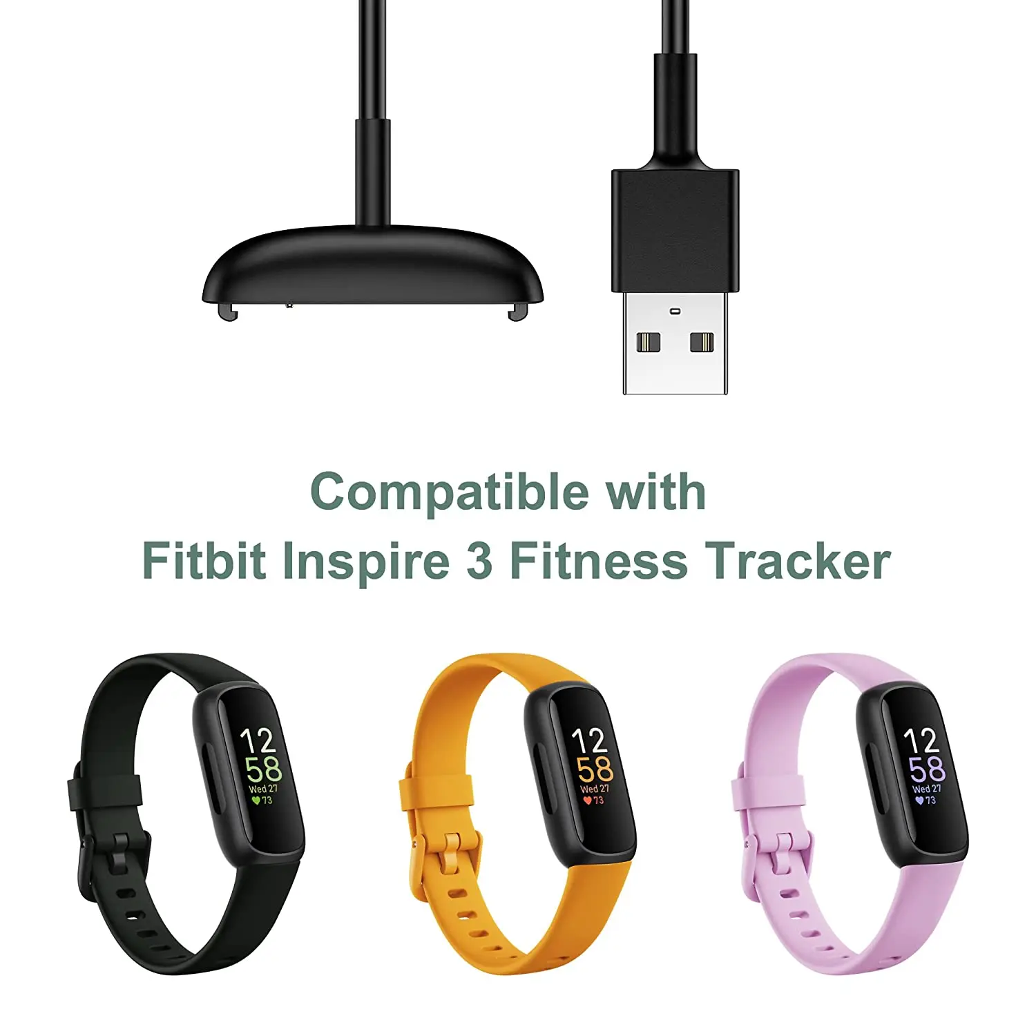 Įkroviklio Kabelį Fitbit Inspire 3 Laido Įrašą Dock USB Įkrovimo Kabelis Fitbit Inspire 3 Smart Žiūrėti inspire3 Linija - 1