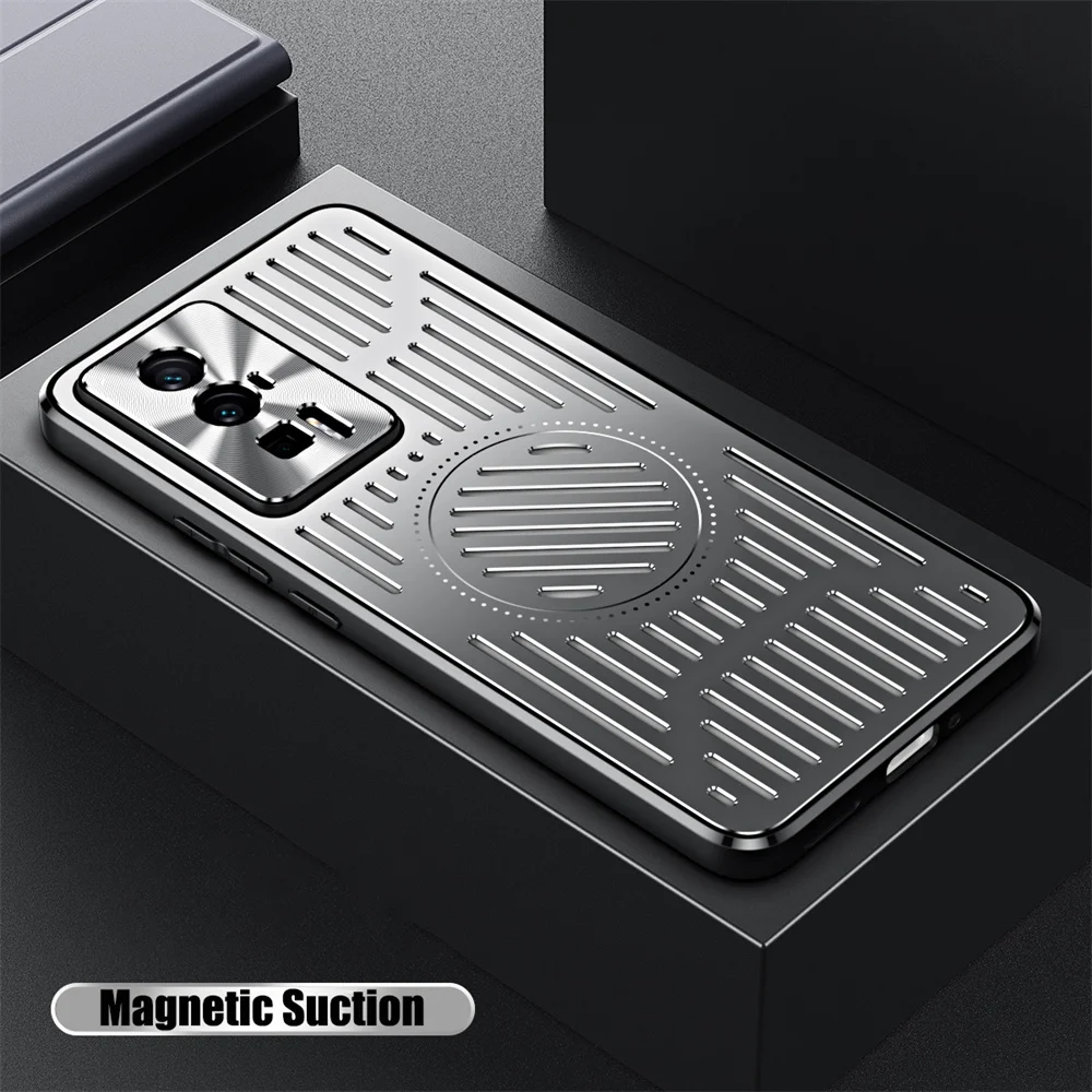 Metalo Magsafe Magnetinio Atveju Redmi K50 K60 Pro Xiaomi 13 Pro Aušinimo Šilumos Išsklaidymo Aliuminio Lydinio, Matinis Viršelis - 5