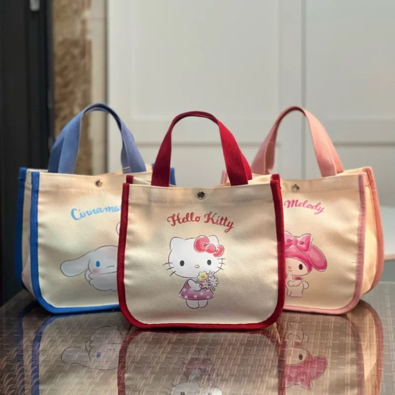 Sanrio Nešiojamosios Rankinės ir Piniginės Hello Kitty Piniginės Melodija Kosmetikos Krepšys Kawaii Makiažas Atveju Priešpiečių Dėžutė Bag Rankinė Organizatorius - 0