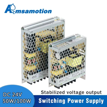 AMSAMOTION Konvertuoti AC 220V DC 24V SMPS impulsinis Maitinimo šaltinis LED PLC 