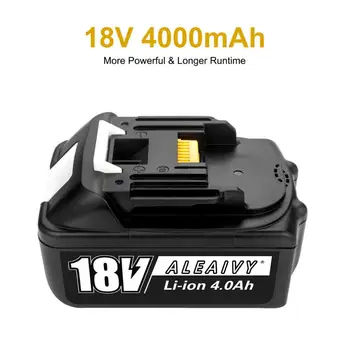 Aleaivy 18V 4.0 Ah Įkraunamas Akumuliatorius Li-Ion baterijos Pakeitimas Galios Įrankis, Akumuliatorius MAKITA BL1880 BL1860 BL1830 +Kroviklis
