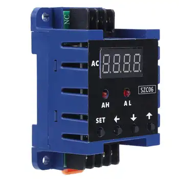Ammeter SZC06 dc-8 tipo prie 35V AC Skaitmeninis Ammeter 0,3 iki 50A Priemonė Intervalo Viršutinės Apatinės Ribos Signalo Vėlinimo Relė Nustatymo Ampermeter