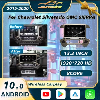 Android10 Automobilio Radijo Chevrolet Silverado GMC Sierra 2015 2016 2017-2020 Automobilių GPS Navigacijos auto Multimeda žaidėjas galvos vienetas