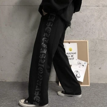 Atsitiktinis Gatvės Hip-hop Pločio Kojų Kelnės Harajuku Kelnės Moterims korėjos Stiliaus Asmenybė Visas rungtynes, Sweatpants штаны des pantalons