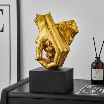 Auksinė Ranka rankon Statula Abstraktusis Menas, Skulptūra Prabanga Kambarį Dekoro Dervos Šiaurės šalių Namų Puošybai Figūrėlės Interjeras