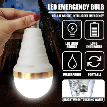 Avarinis Įkrovimo Lemputės, Minkštas Baltas Lemputes Likti įsižiebia, Kai Energijos tiekimui, LED Lemputes, LED BulbE27 su Kabliu