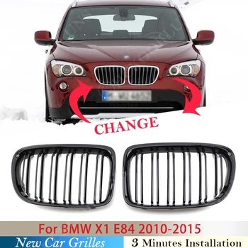 BMW X1 E84 2010 - 2015 Automobilių Reikmenys Priekiniai Inkstų Grotelės Dual Lentjuosčių Grotelės Juodos Kelių Spalvų Aukštos Kokybės ABS 2014 2013 2012