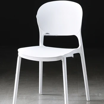 Baltos spalvos Grindų Kėdė Plastiko, Ergonomiška Kavinė Dizaineris Valgomojo Kėdės Unikalų Darbą Chaises Salle Ėdžiose Šiaurės Baldai WXH35XP