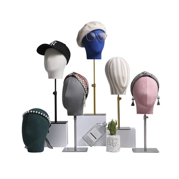 Boutique Lankelis Ekranas Galvos stovėti Manekenas Skrybėlę, Akinius Perukas Ekranas, Reguliuojamas Aukštis Drobės Manekeno Galva ekranas