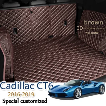 Custom Oda Automobilių Kamieno Kilimėliai Cadillac CT6 2016-2019 Galiniai bagažo skyriaus Grindų Kilimėlis Dėklas Kilimų, Purvo