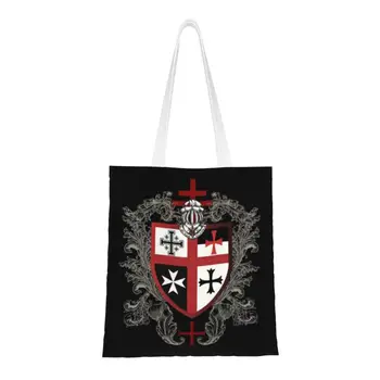 Custom Tamplieriai Kryžius Skydas Prekybos Drobė Maišelis Moterų Perdirbimo Bakalėja Viduramžių Emblema Paslaptis, Kad Tote Shopper Bags