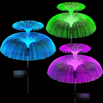 D5 Saulės Jellyfish Šviesos 7 Spalvų Saulės Sodas Žibintai LED Optinio Pluošto Šviesos Lauko Vandeniui Dekoro Solor Lempų, skirtų Vejos Kiemo