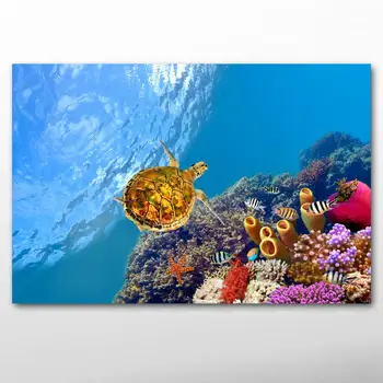 Dekoratyviniai paveikslai, Jūros pasaulis, golfo žuvų, koralų spalvos Sienos Menas, Plakatų ir grafikos Drobė Meno Kambario Dekoro