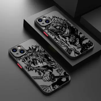 Demon Slayer Anime Telefono dėklas Skirtas iPhone 15 14 13 12 11 Pro Max 6 6S 7 8 Plus SE 2022 XS XR X 12 Mini Sunku Matinis Shell